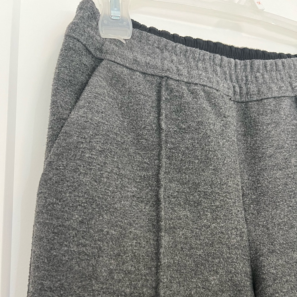 The Group Babaton -  Straight Leg Grey Flannel Pleated Pull On Pants - Picture 2 of 11